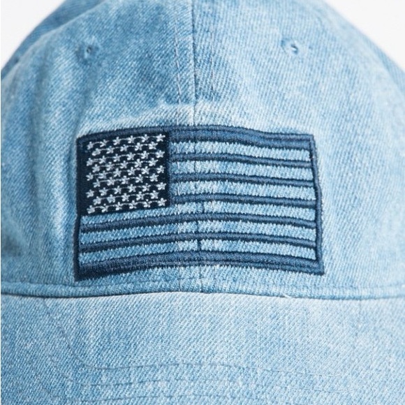 Denim American Flag Cap NWT - Picture 6 of 12